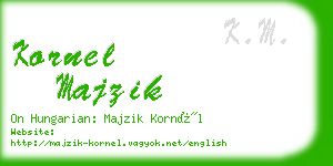 kornel majzik business card